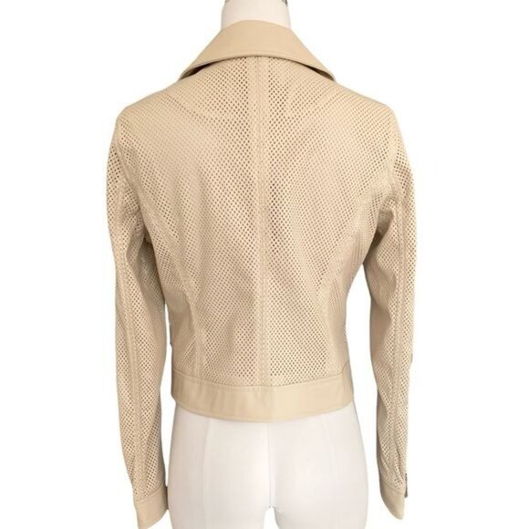 Blank NYC Imelda Perforated Moto Jacket Cream Size Small NWT - Picture 12 of 16